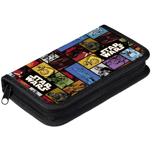 Пенал Hatber 190х115мм 1 отделение на молнии Soft-touch -Звёздные войны-( LUCAS-STAR WARS ) в индив.упак. , 